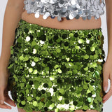 Falda mini lentejuelas lunares