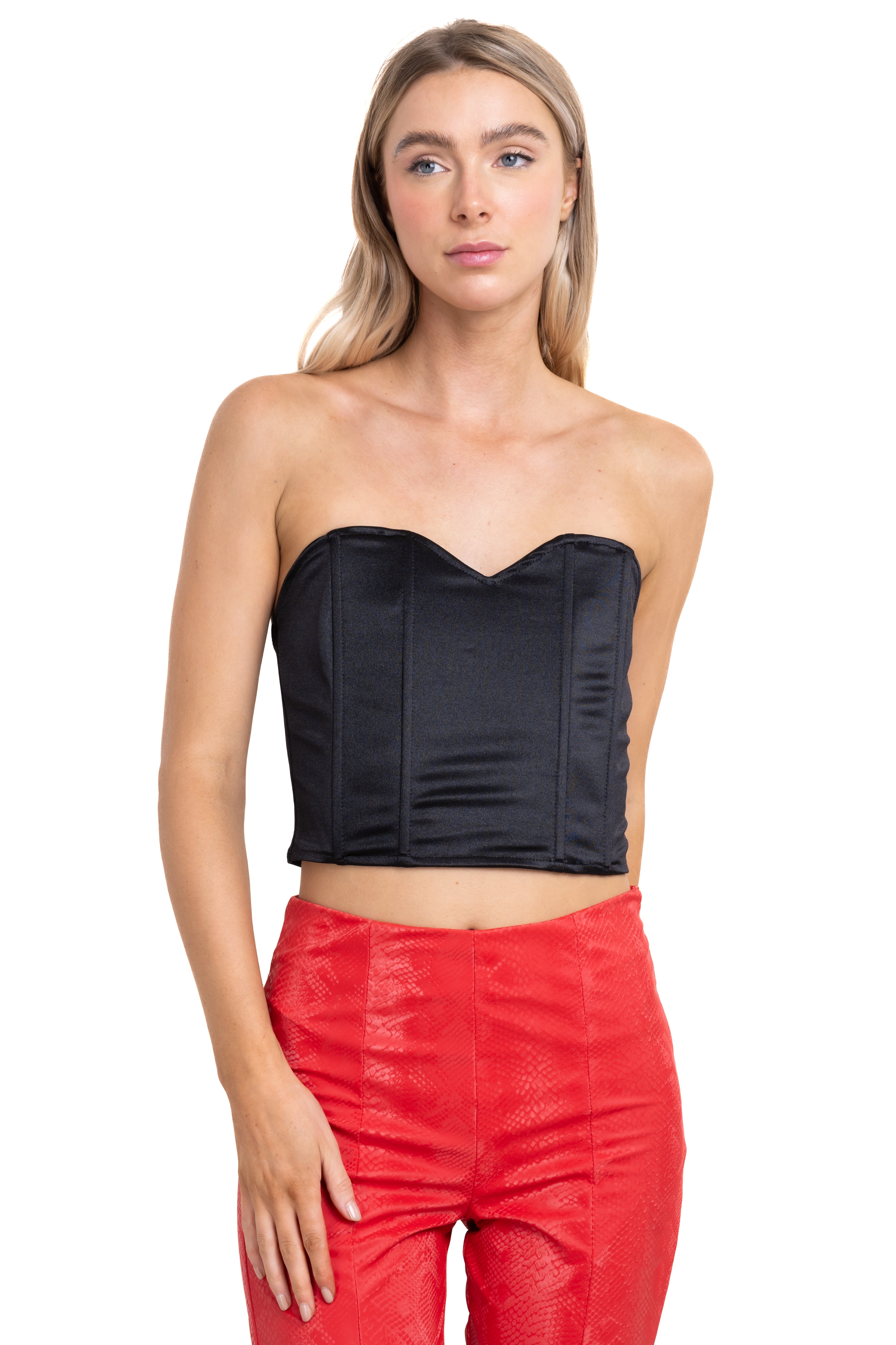 Top bustier escote corazón NEGRO