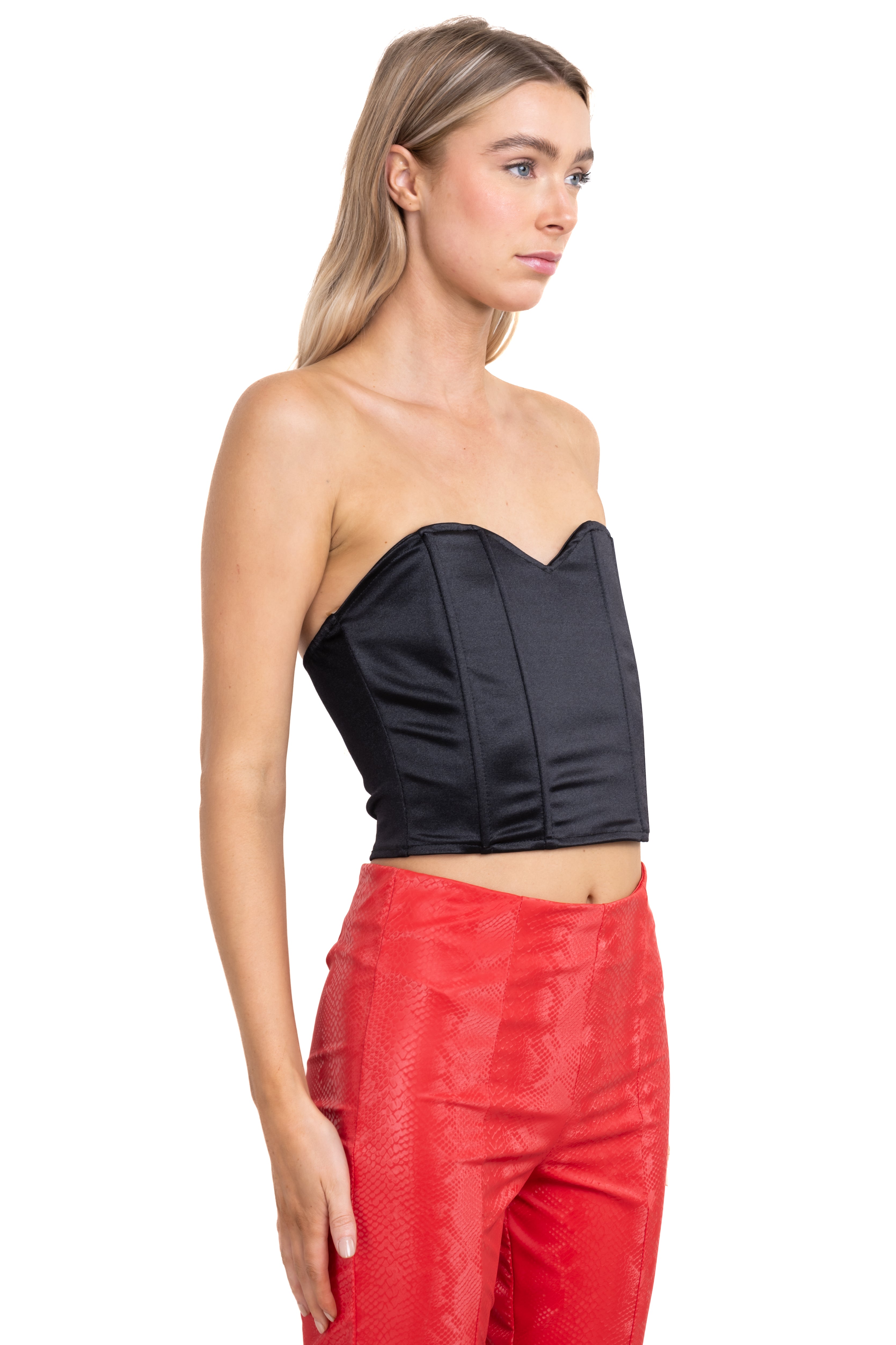 Top bustier escote corazón NEGRO