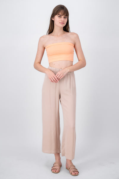 Pantalón Wide Leg Cintura Elástico