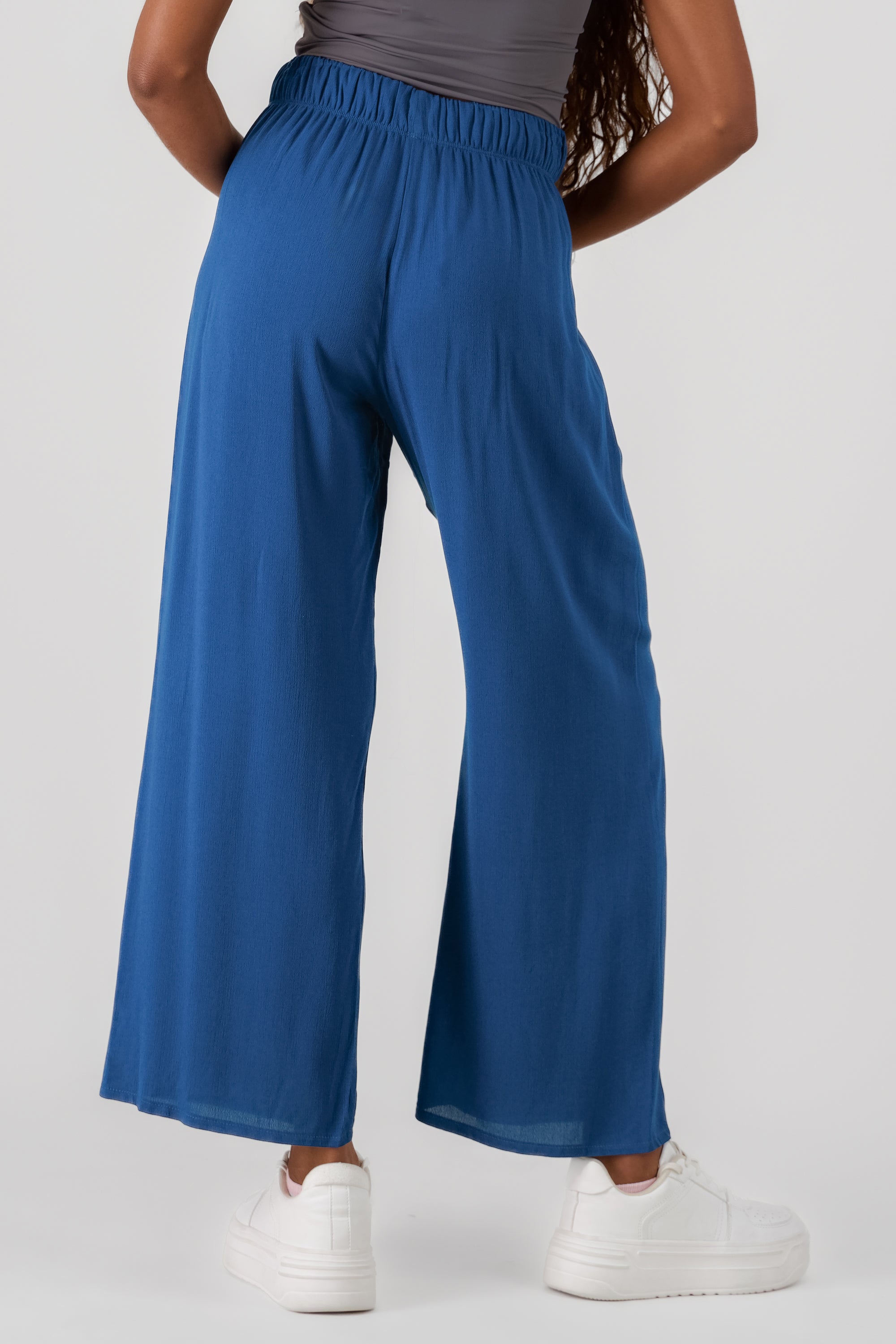 Pantalón Wide Leg Cintura Elástico AZUL