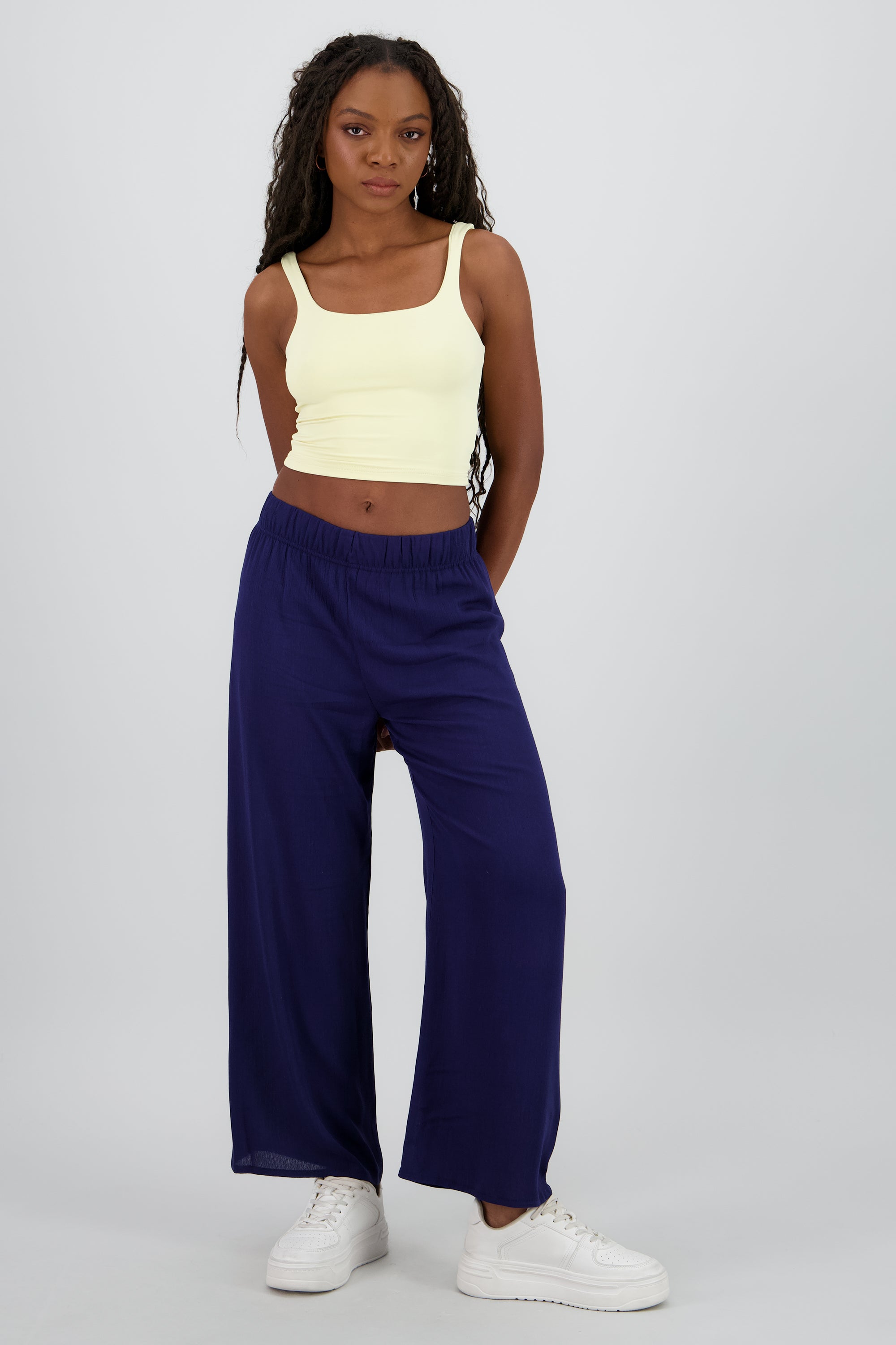 Pantalón Wide Leg Cintura Elástico