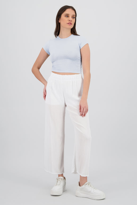 Pantalón Wide Leg Cintura Elástico