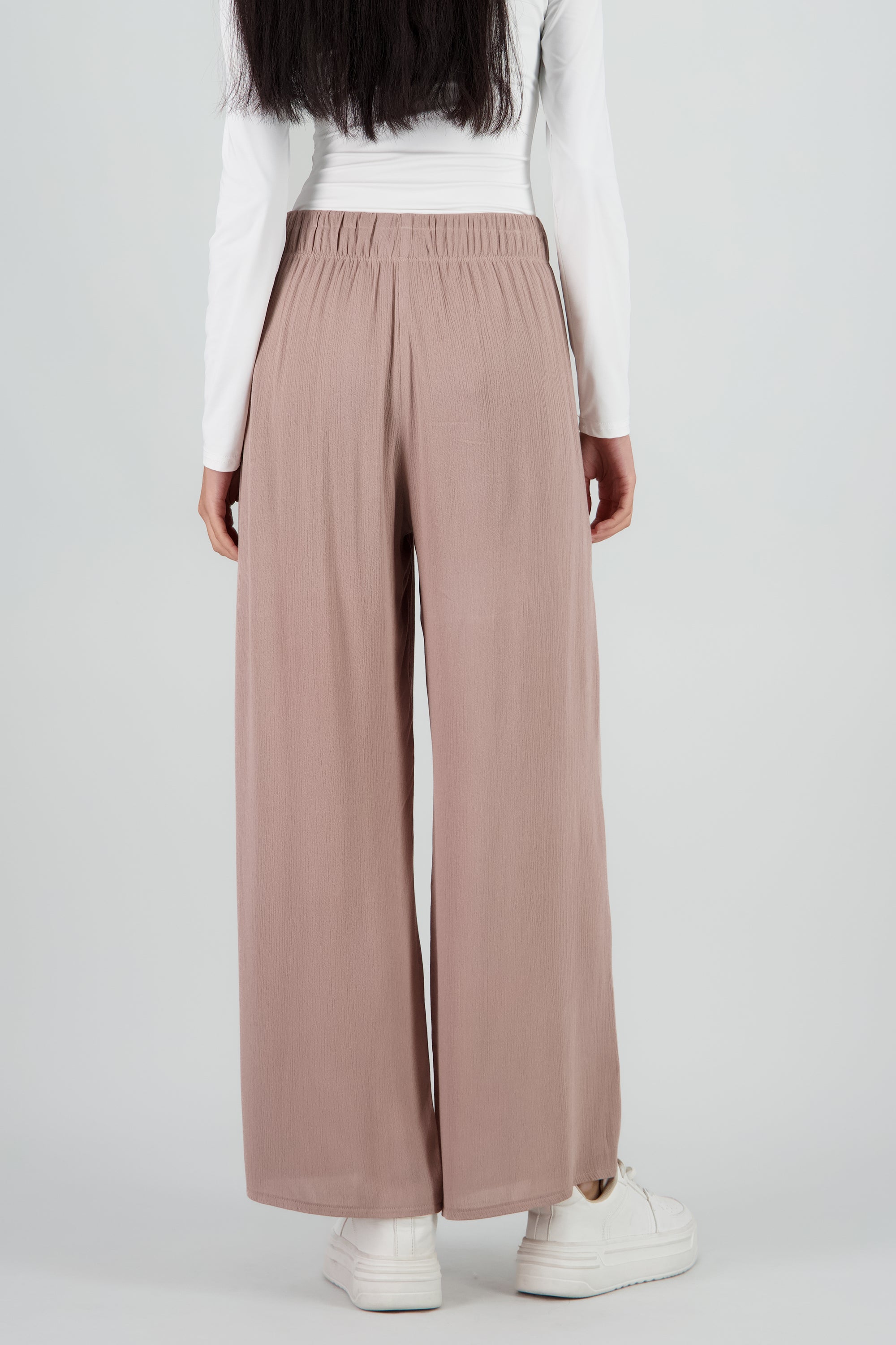 Pantalón Wide Leg Cintura Elástico CAFE