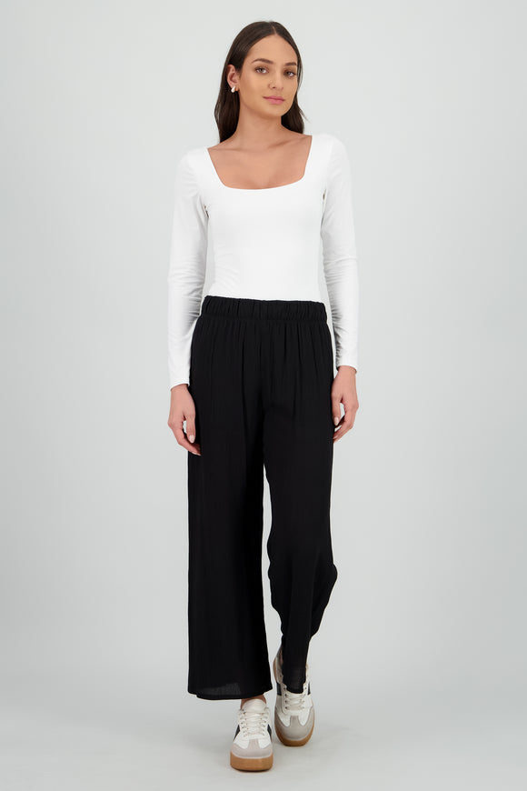 Pantalón Wide Leg Cintura Elástico