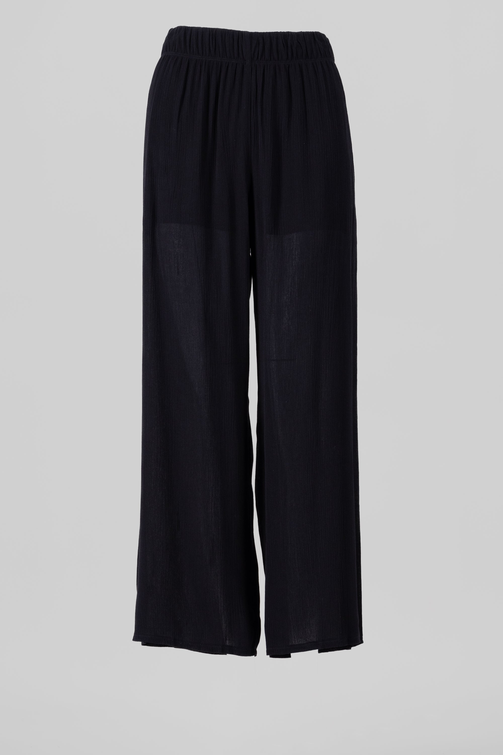 Pantalón Wide Leg Cintura Elástico NEGRO