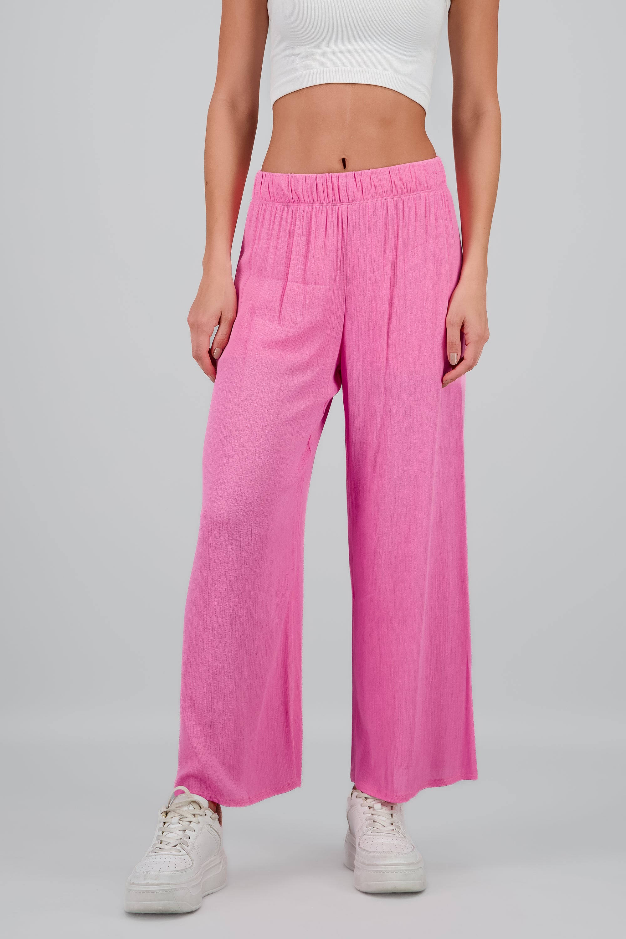 Pantalón Wide Leg Cintura Elástico ROSA