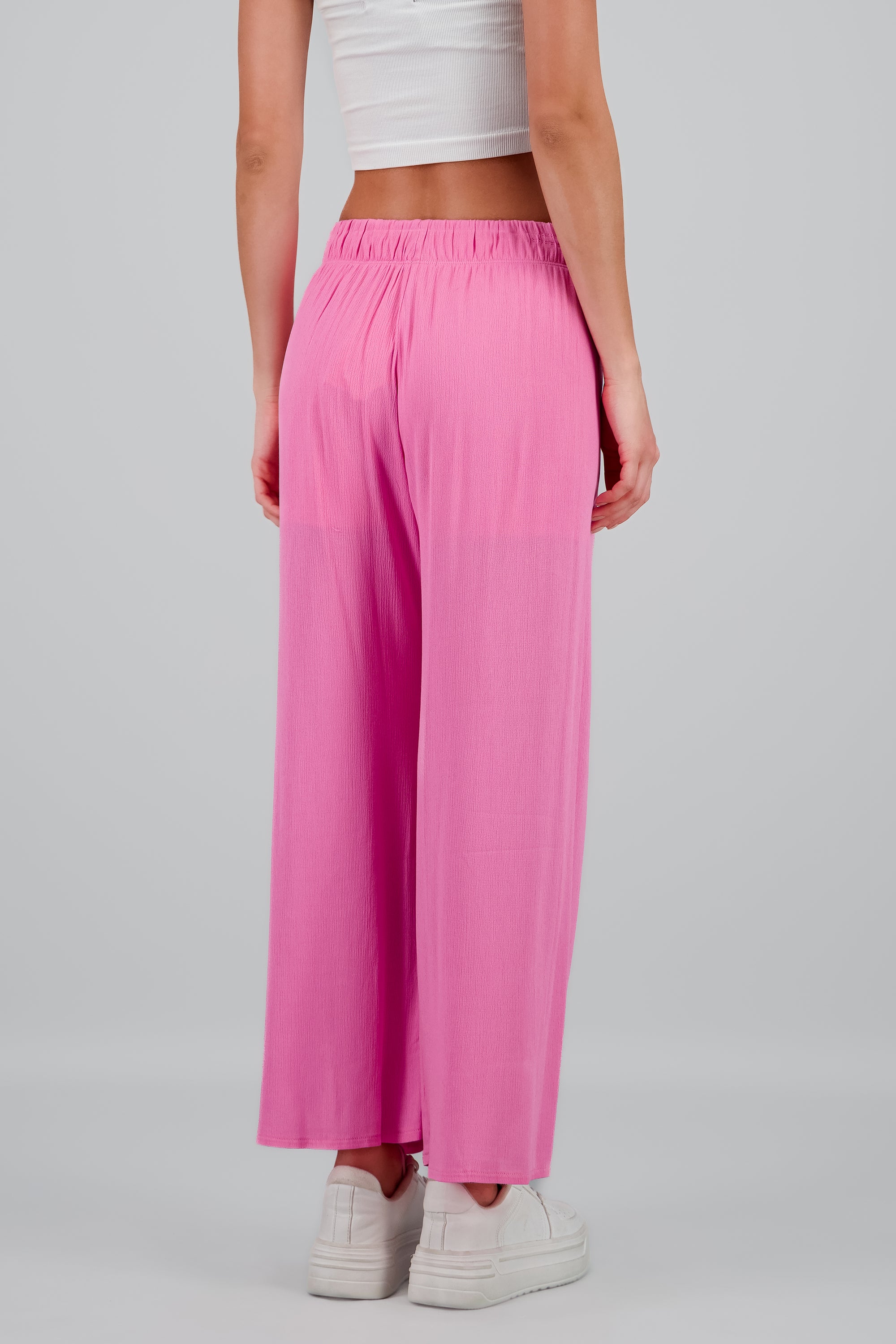 Pantalón Wide Leg Cintura Elástico ROSA