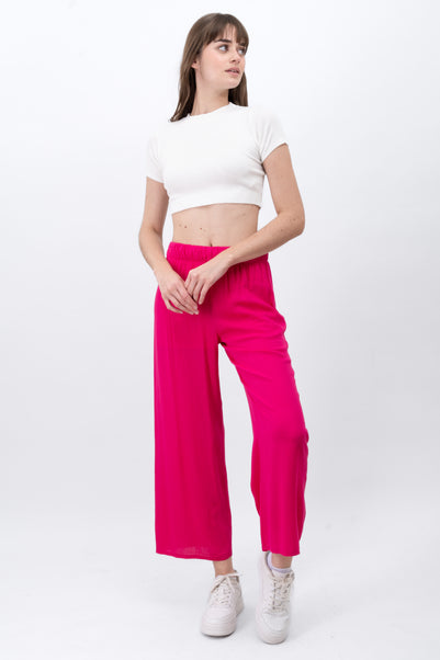 Pantalón Wide Leg Cintura Elástico