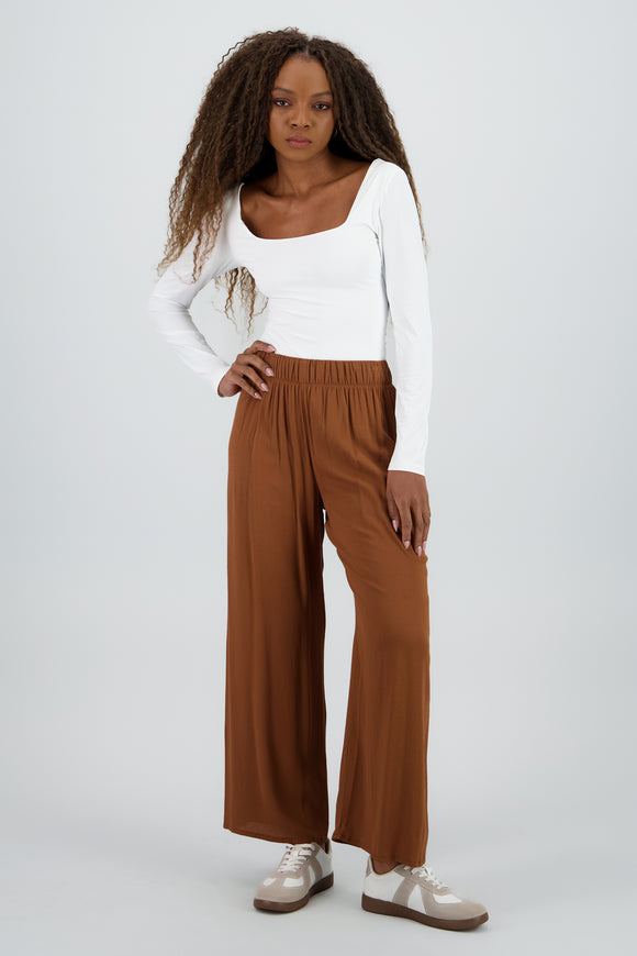 Pantalón Wide Leg Cintura Elástico