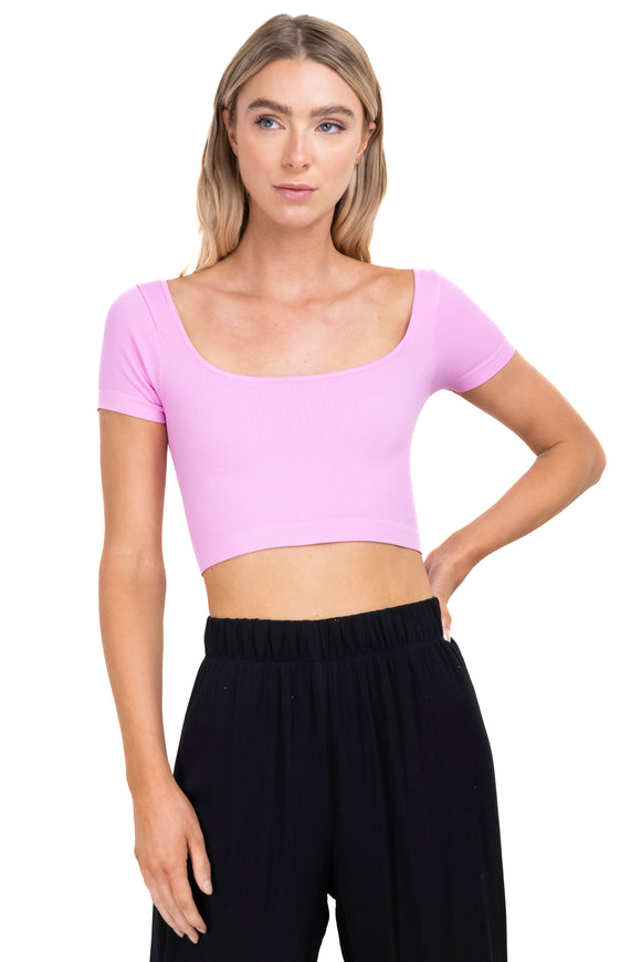 Top crop escote abierto