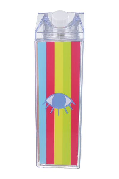Botella agua rayas multicolor