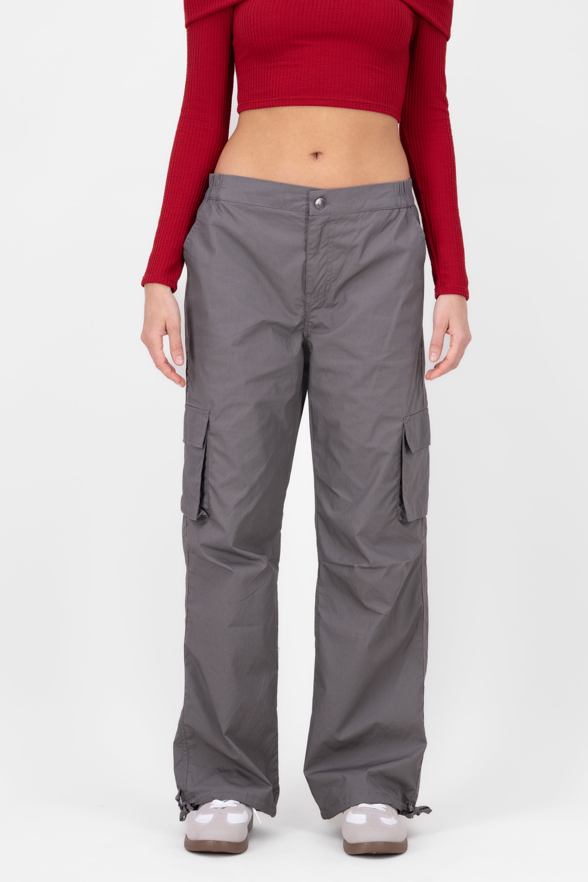 Pantalon parachute liso GRIS