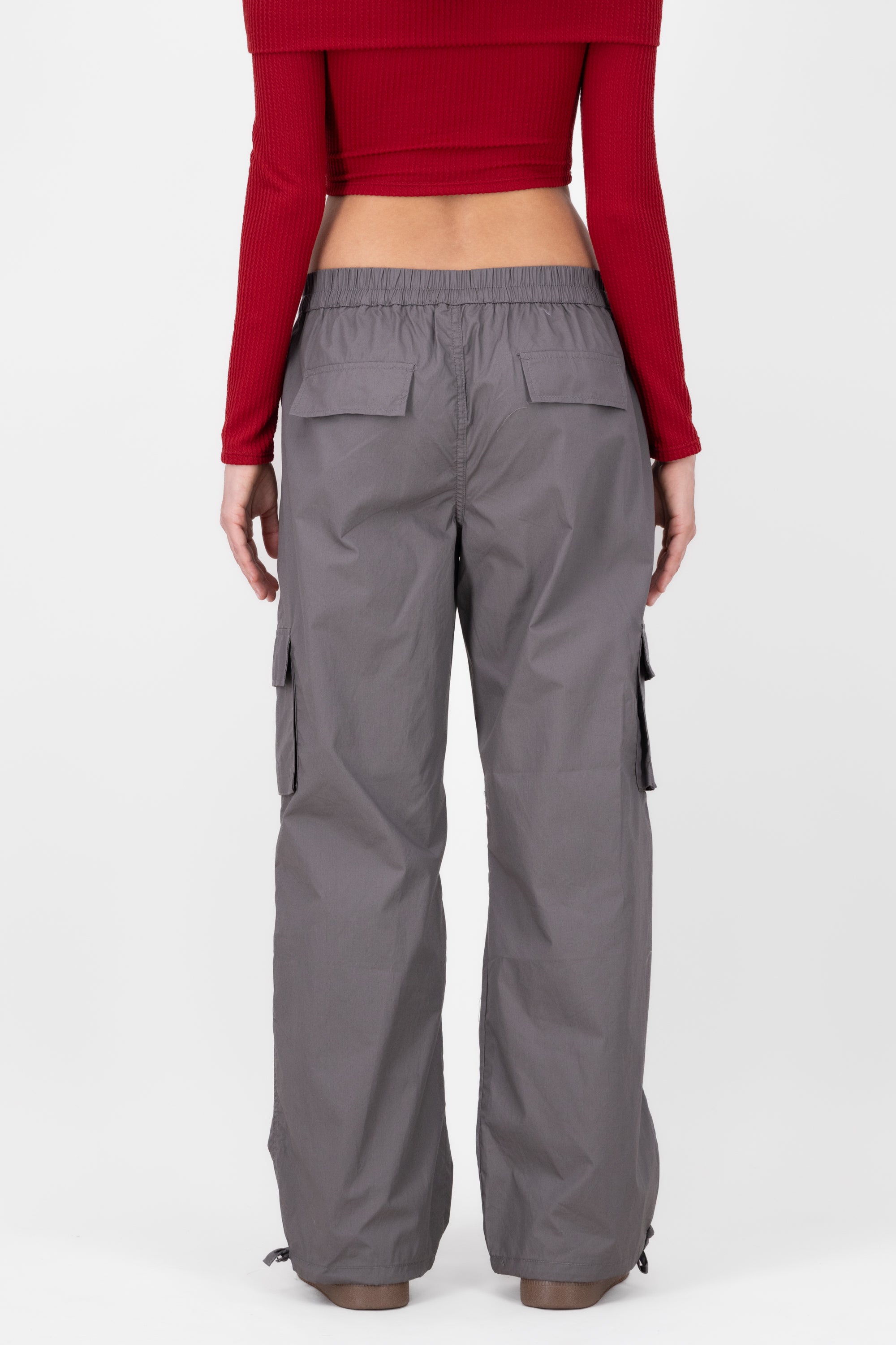 Pantalon parachute liso GRIS