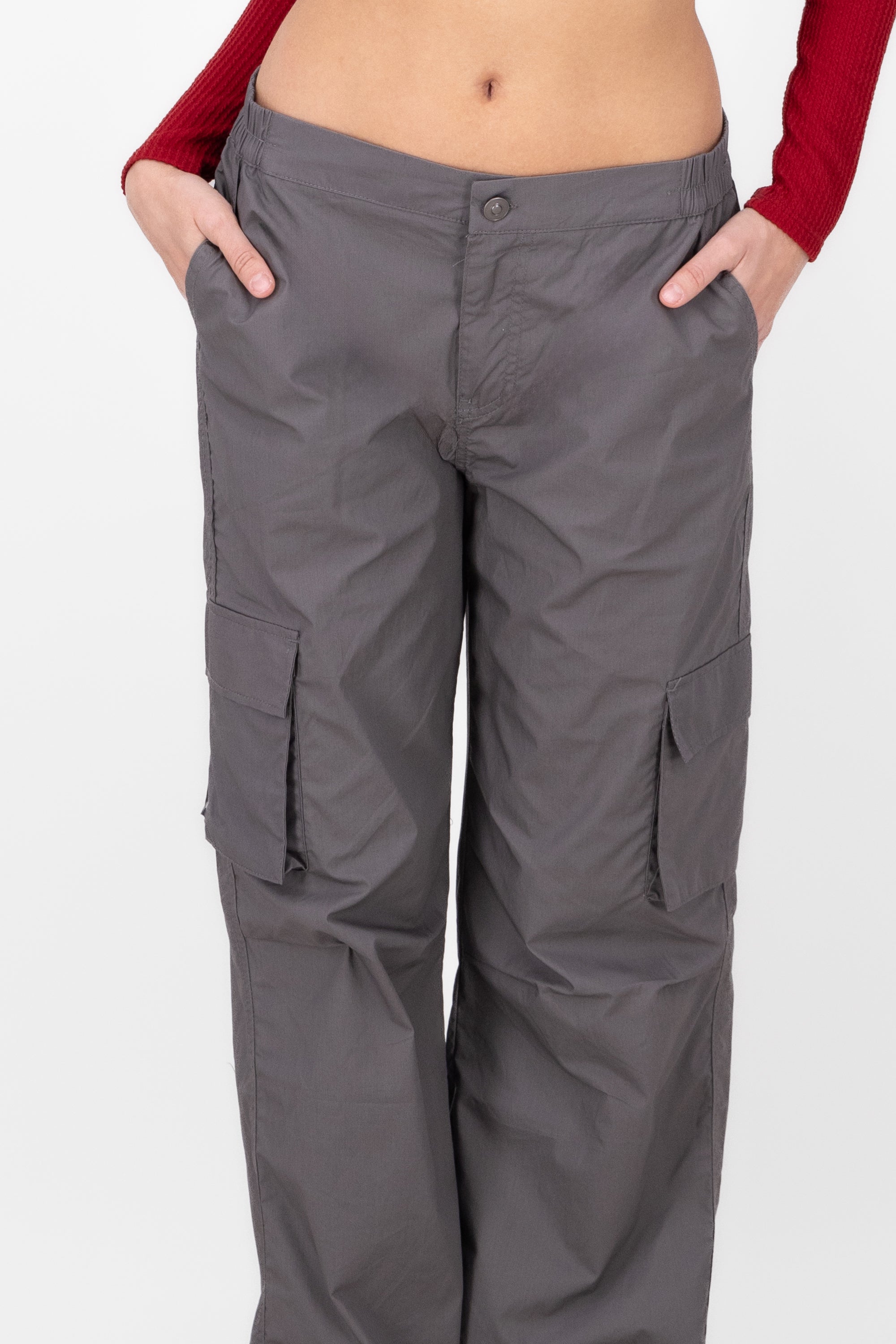 Pantalon parachute liso GRIS