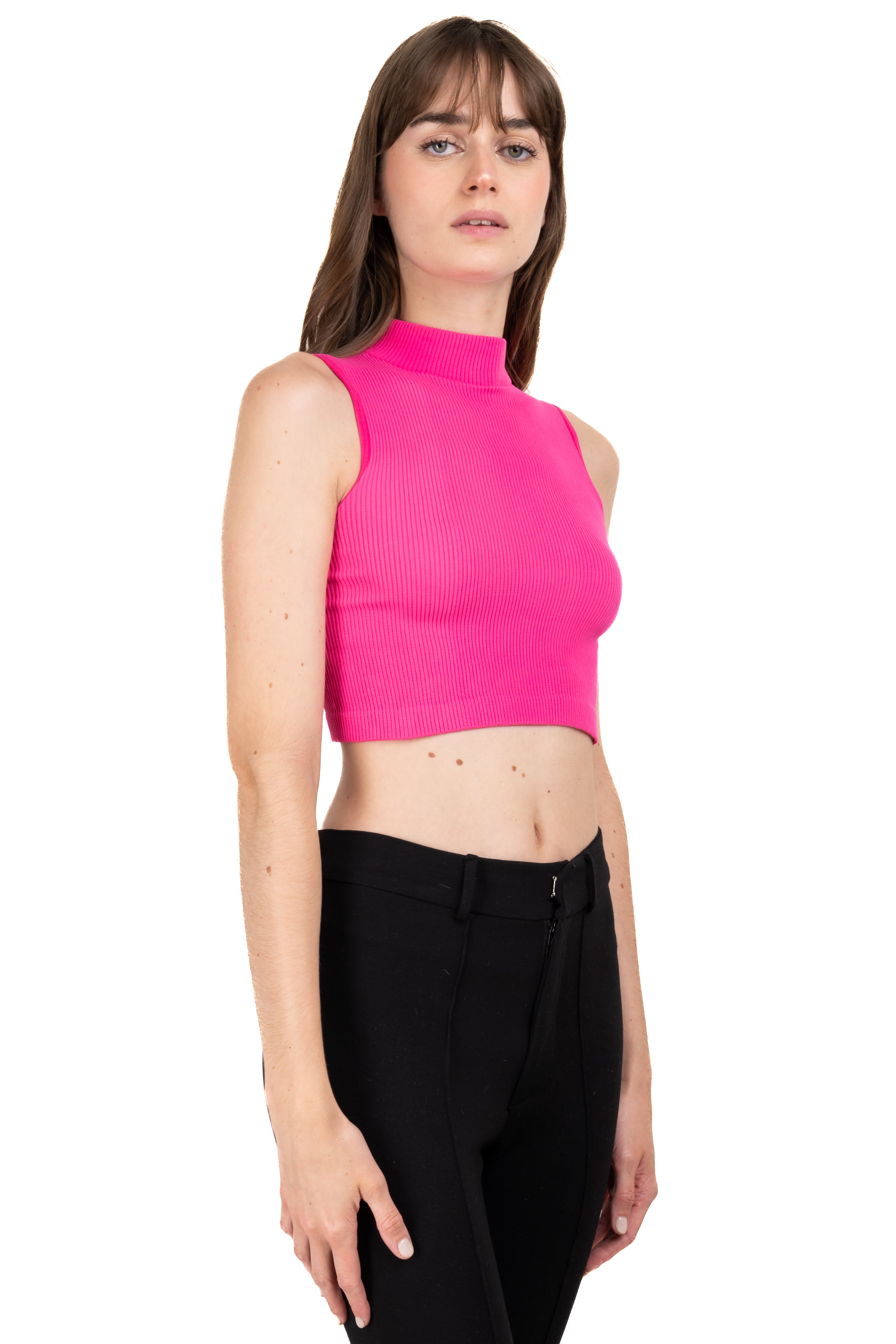 Top acanalado cuello alto FIUSHA