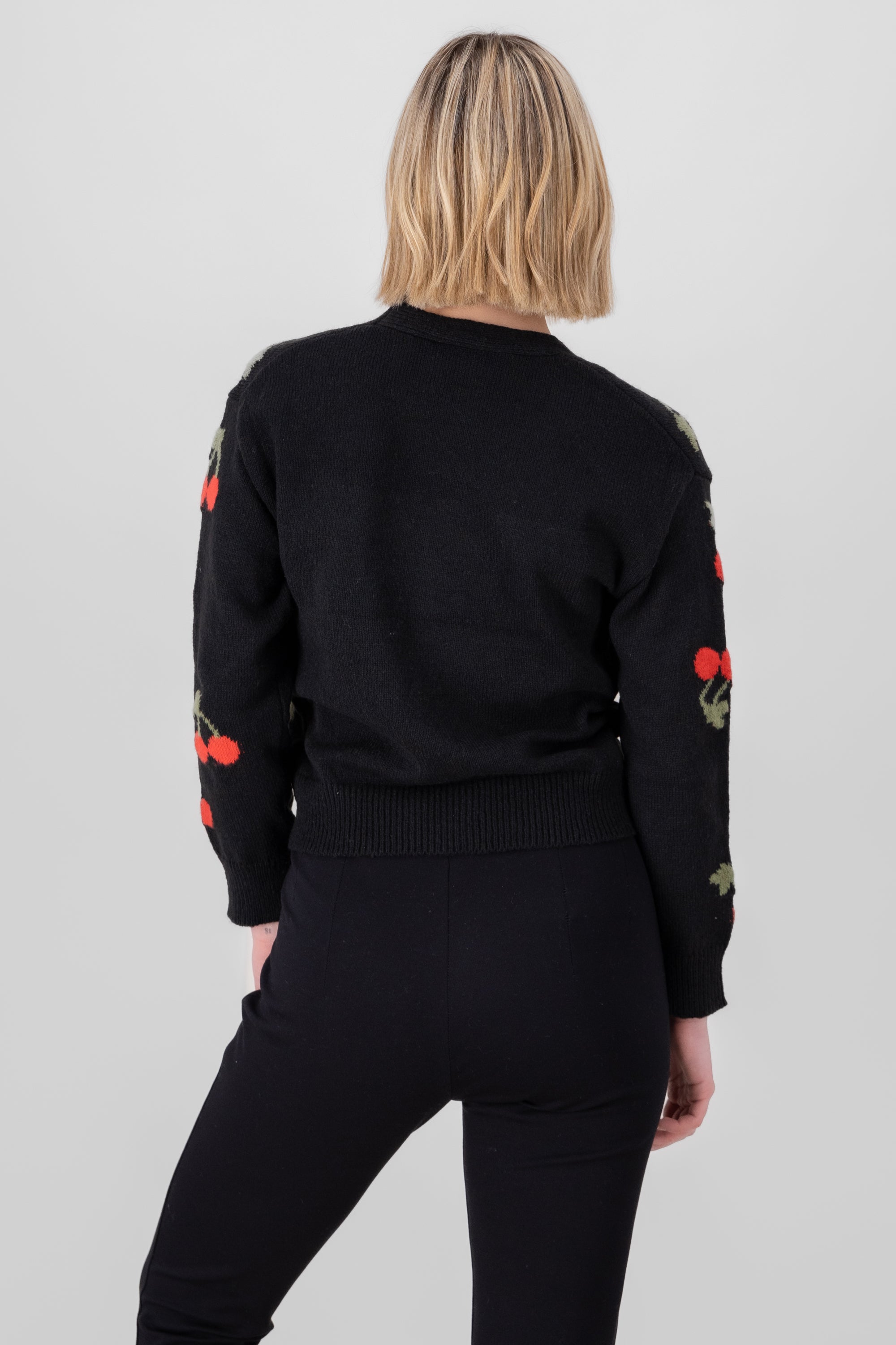 Cardigan Botones Detalle Cerezas NEGRO COMBO