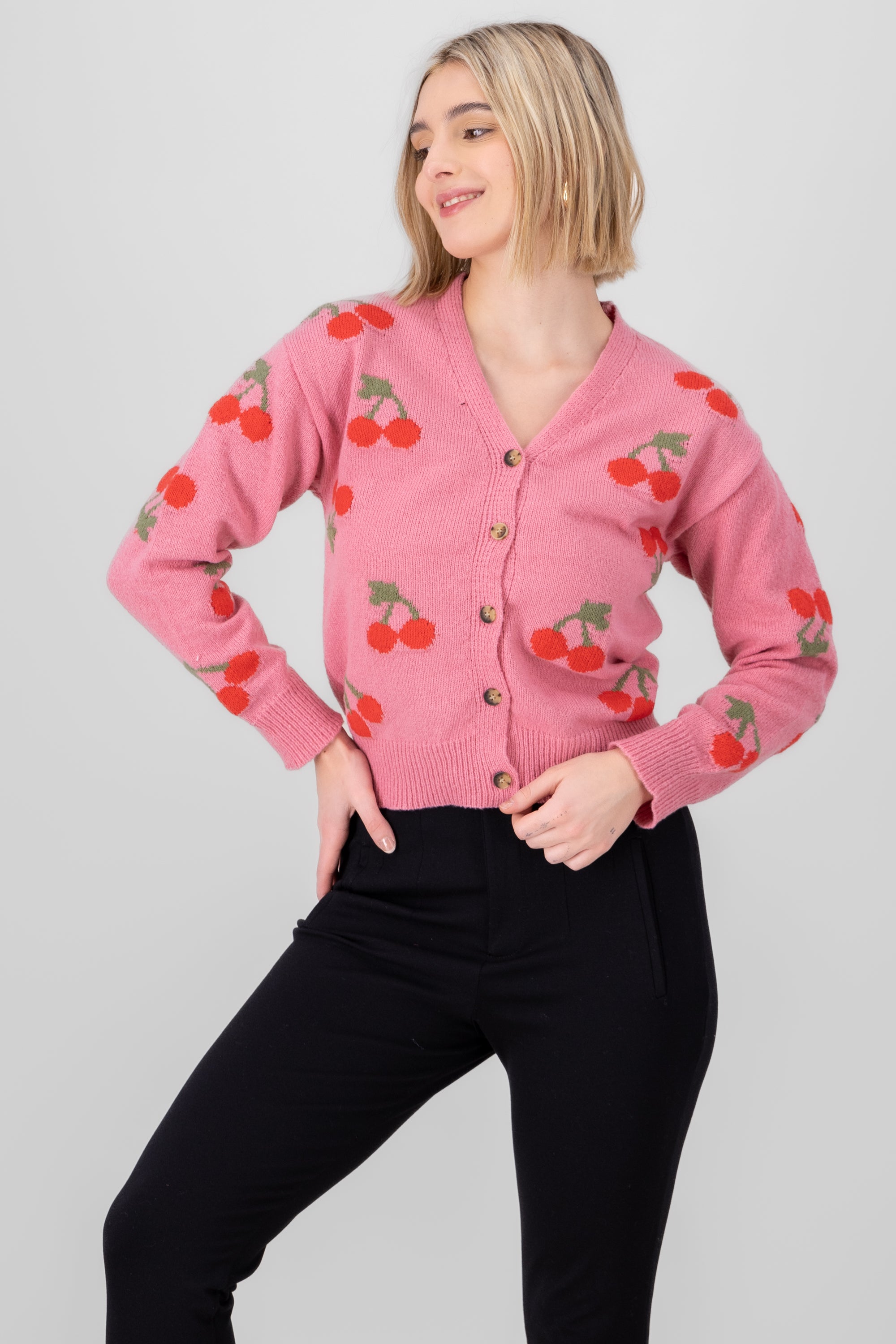 Cardigan Botones Detalle Cerezas FIUSHA COMBO