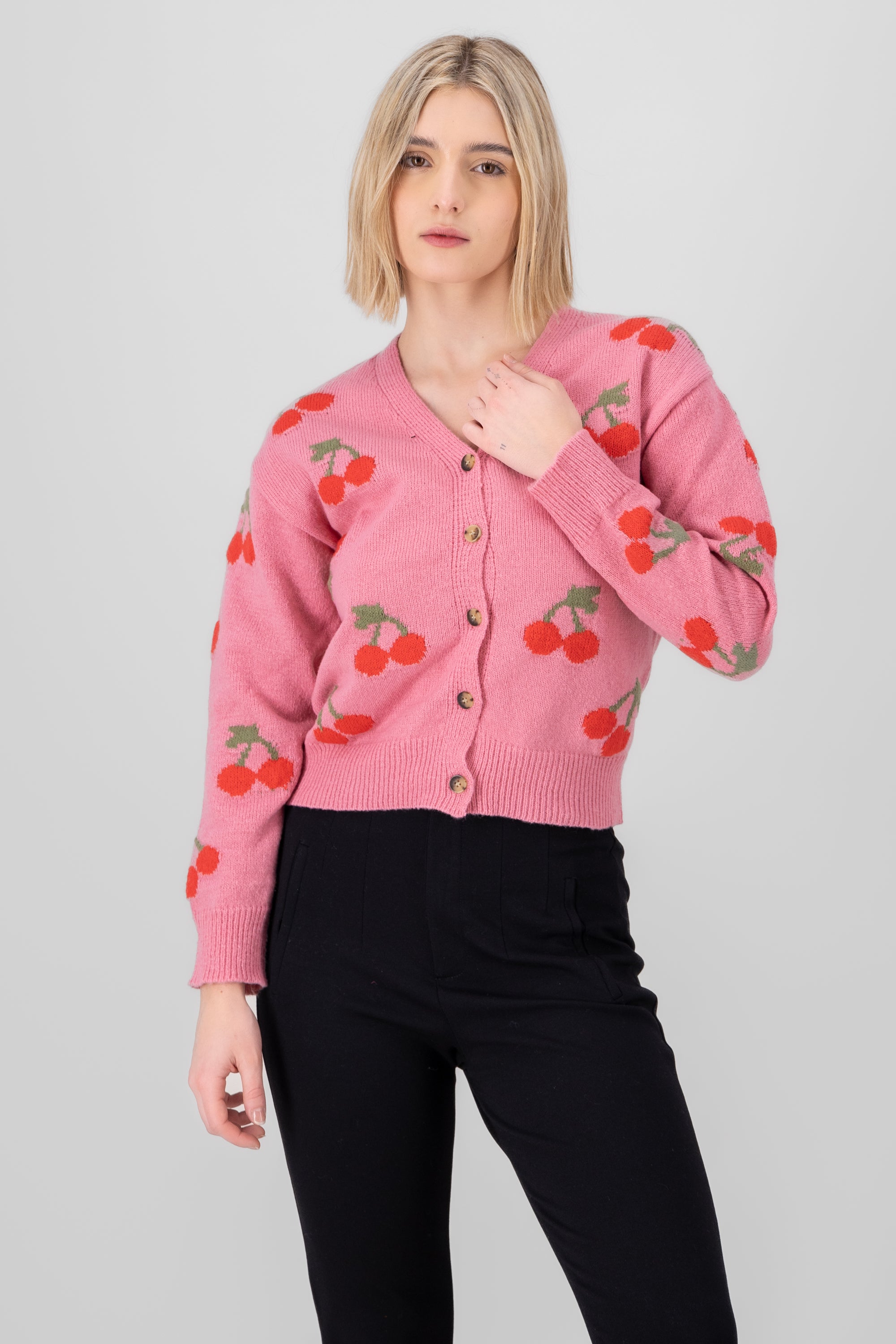 Cardigan Botones Detalle Cerezas FIUSHA COMBO