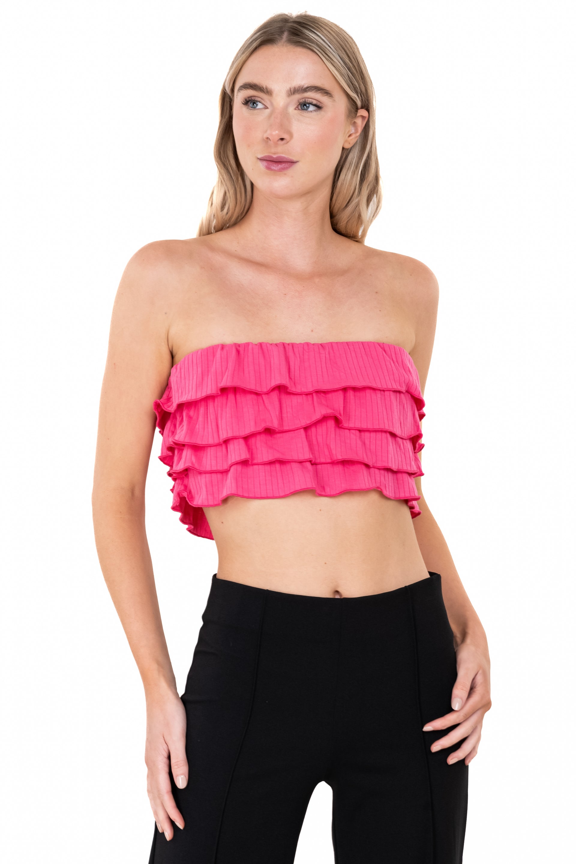 Top crop olanes strapless - Main Image