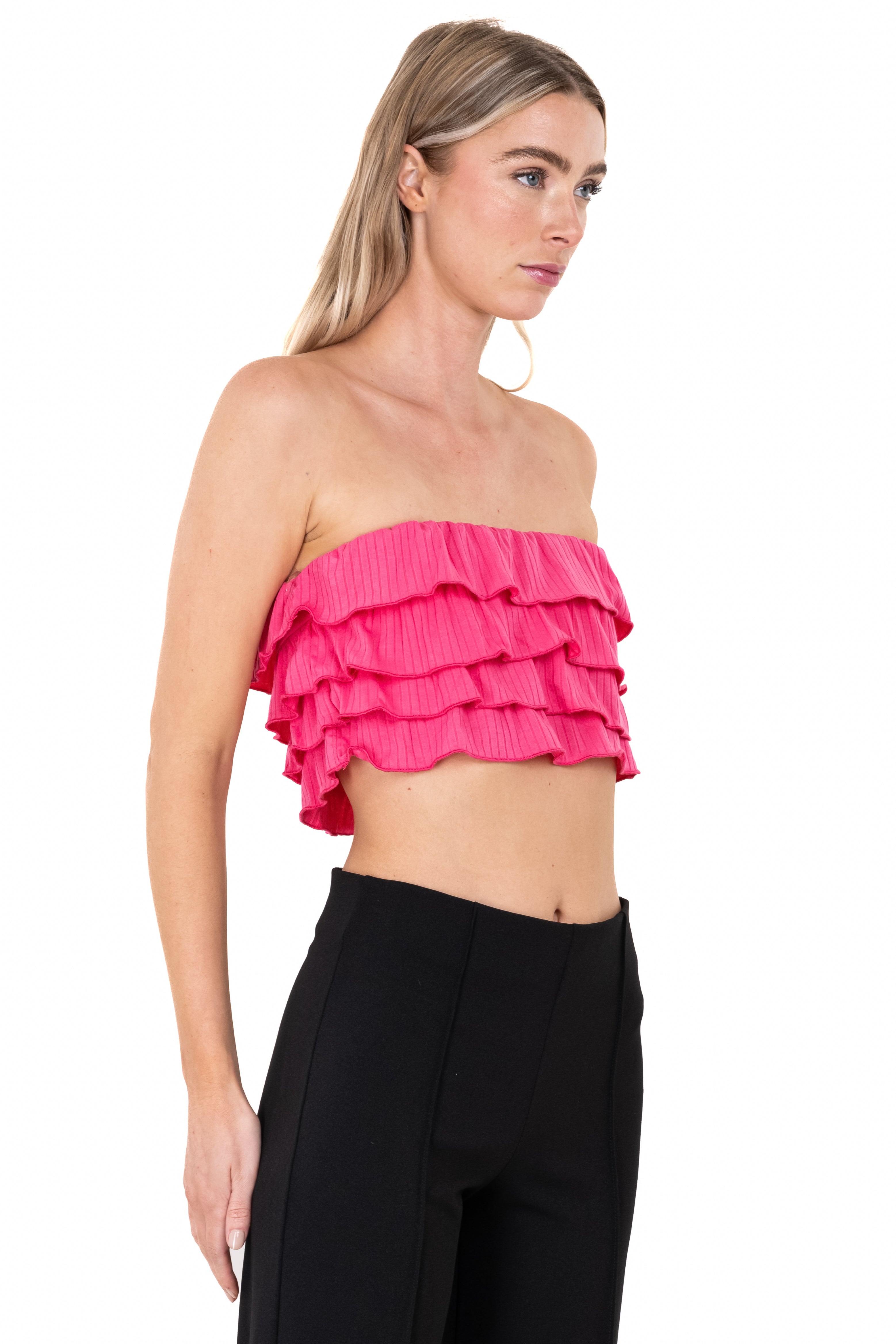 Top crop olanes strapless