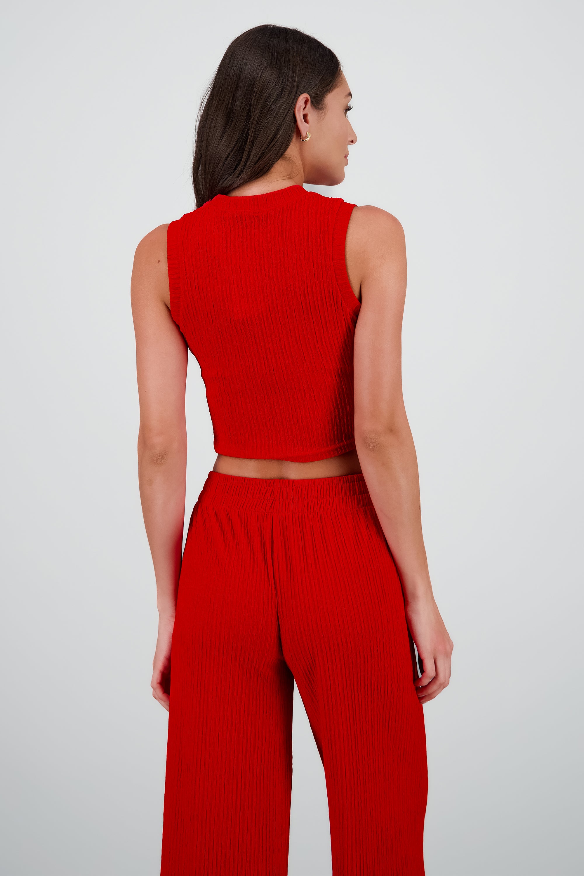 Top crop texturizado ROJO