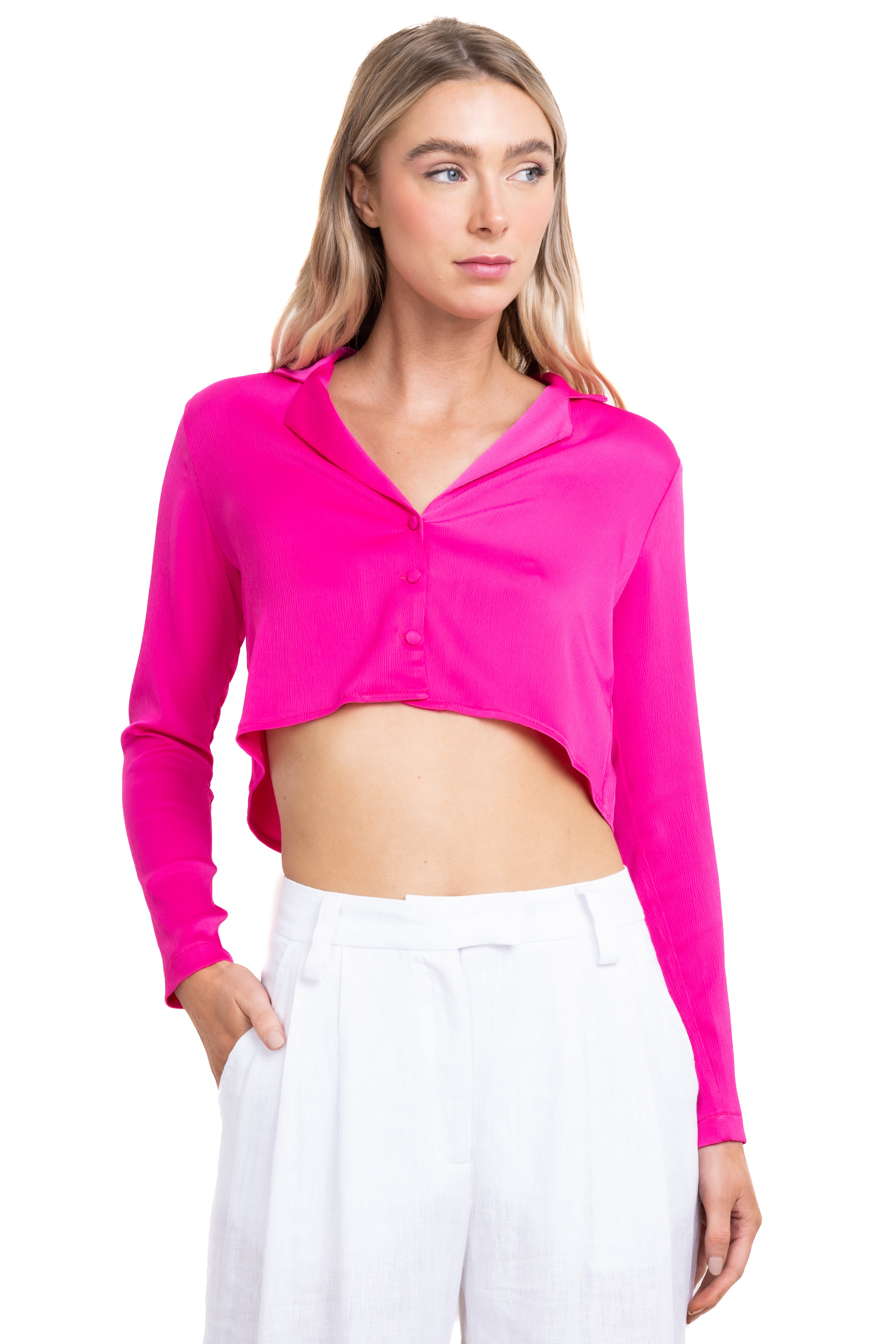 Camisa crop manga larga FIUSHA
