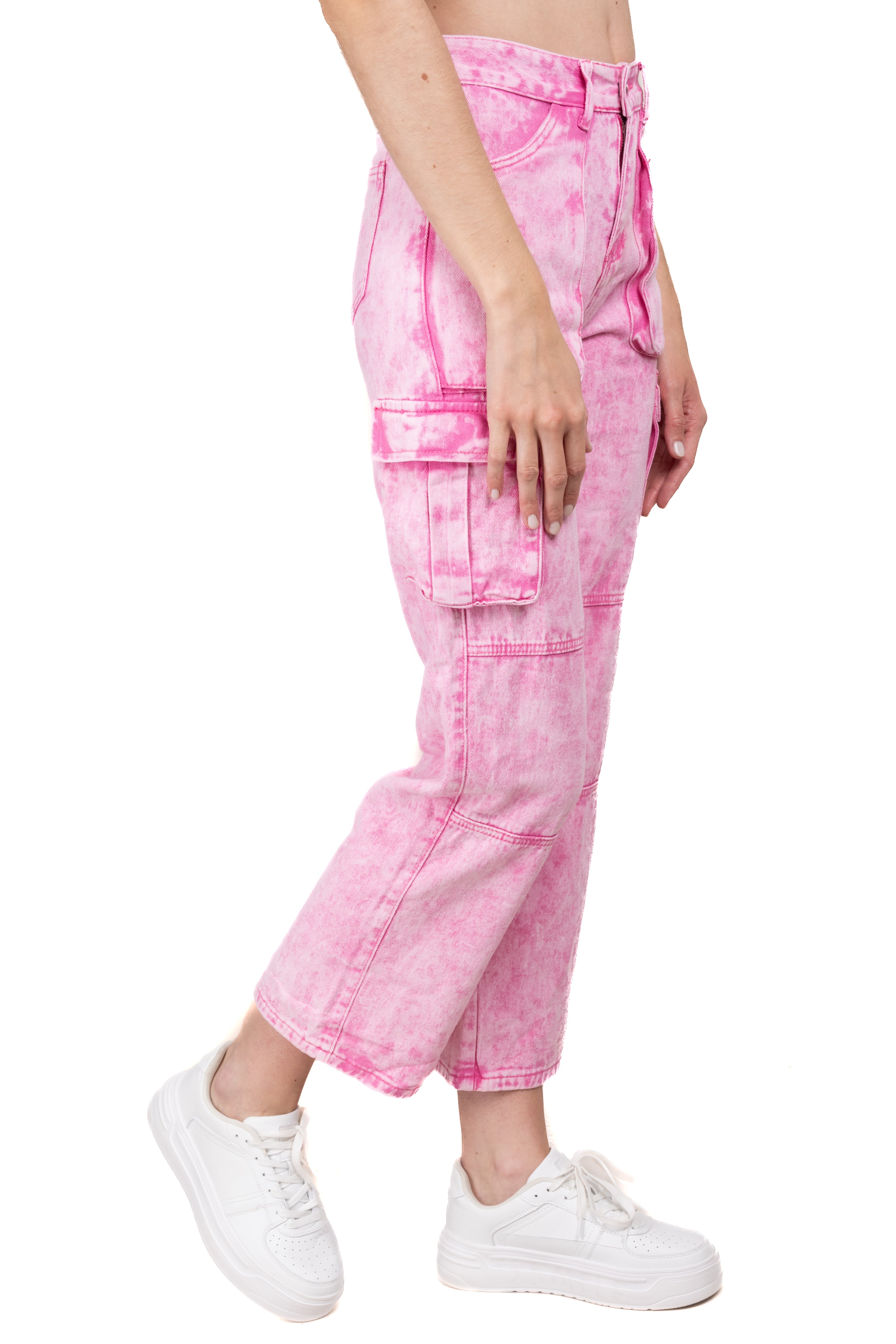 Pantalón cargo cintura alta ROSA
