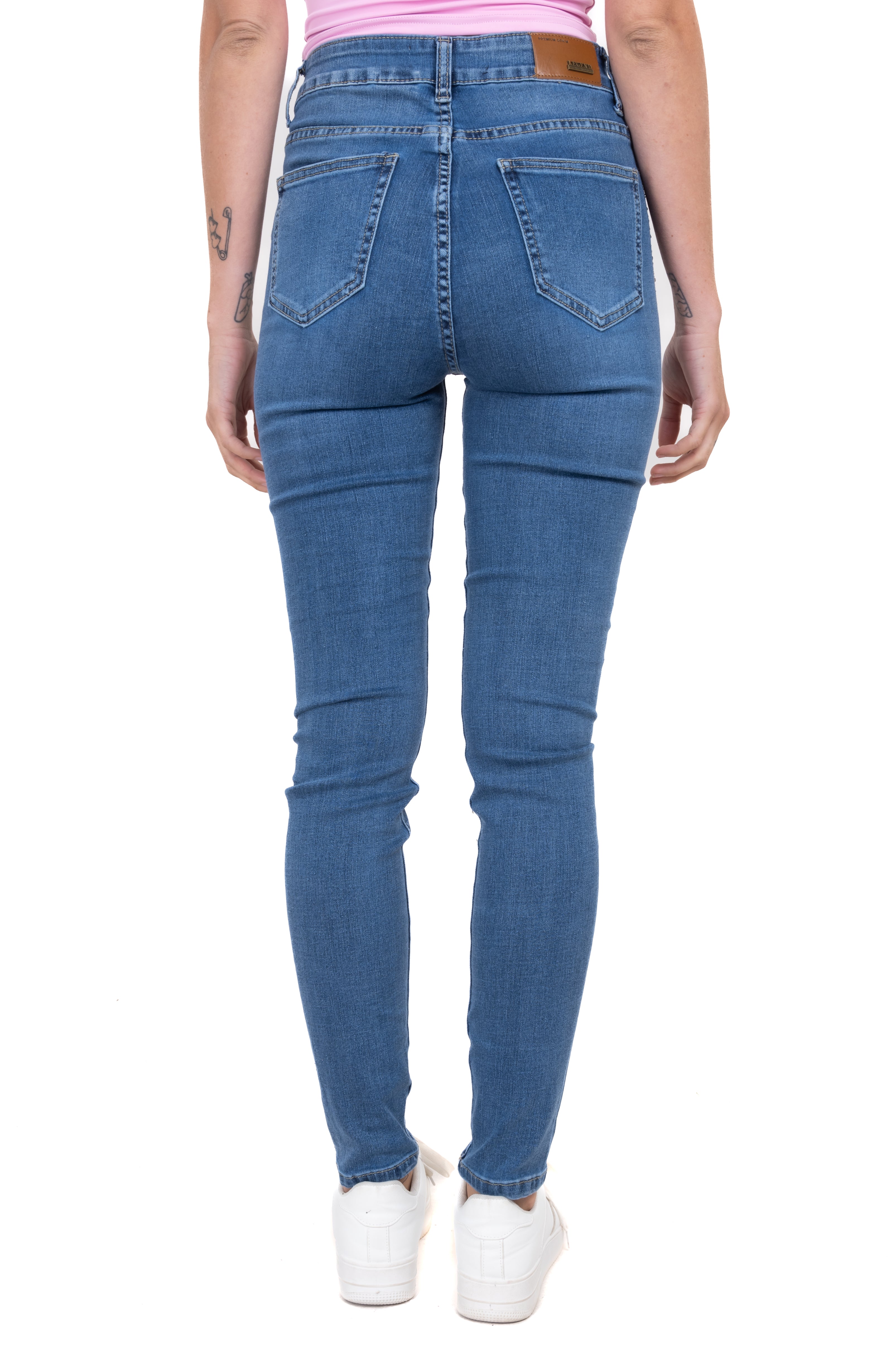 Jeans skinny brillos laterales MEDIUM WASH