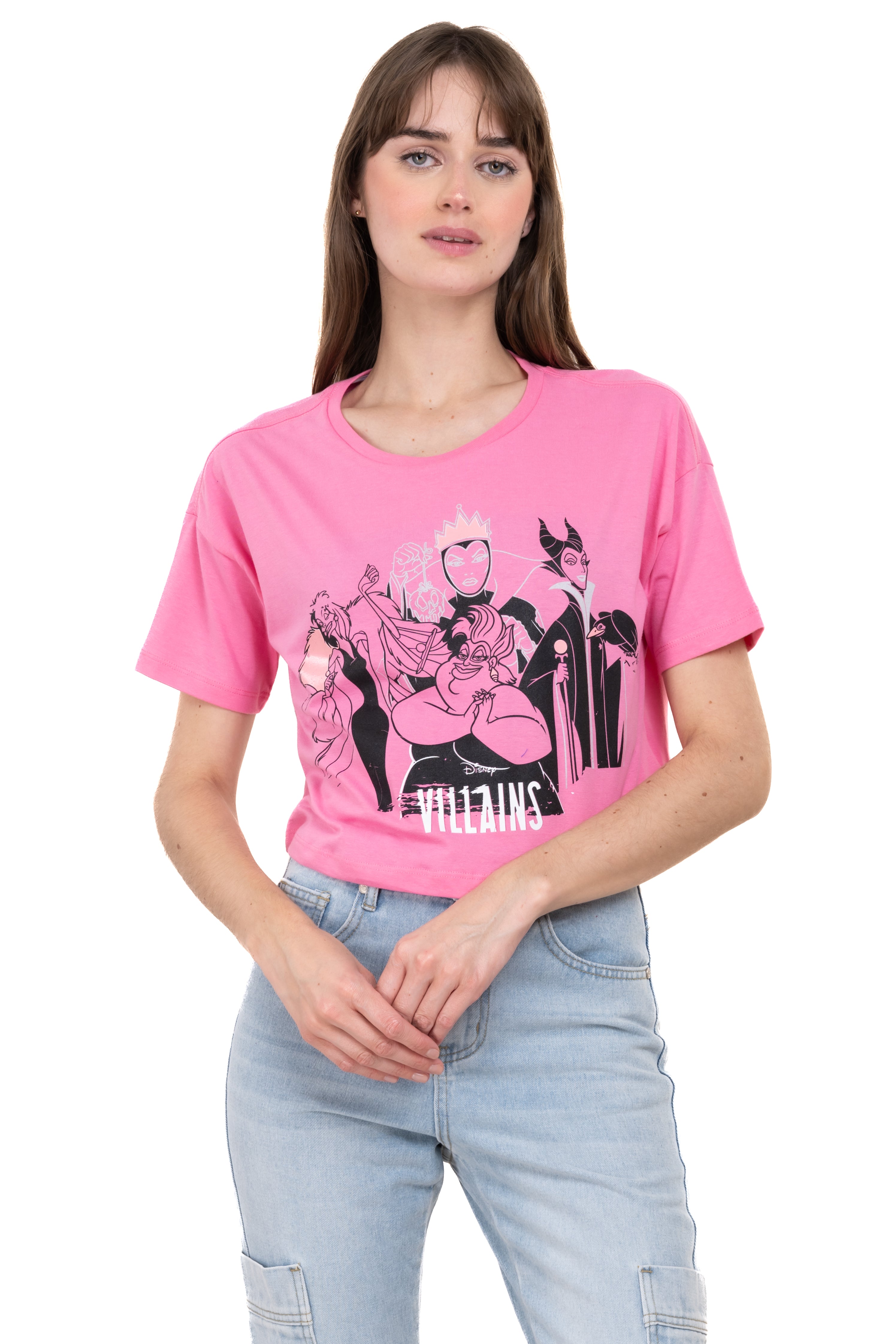Playera crop Disney villanas ROSA COMBO