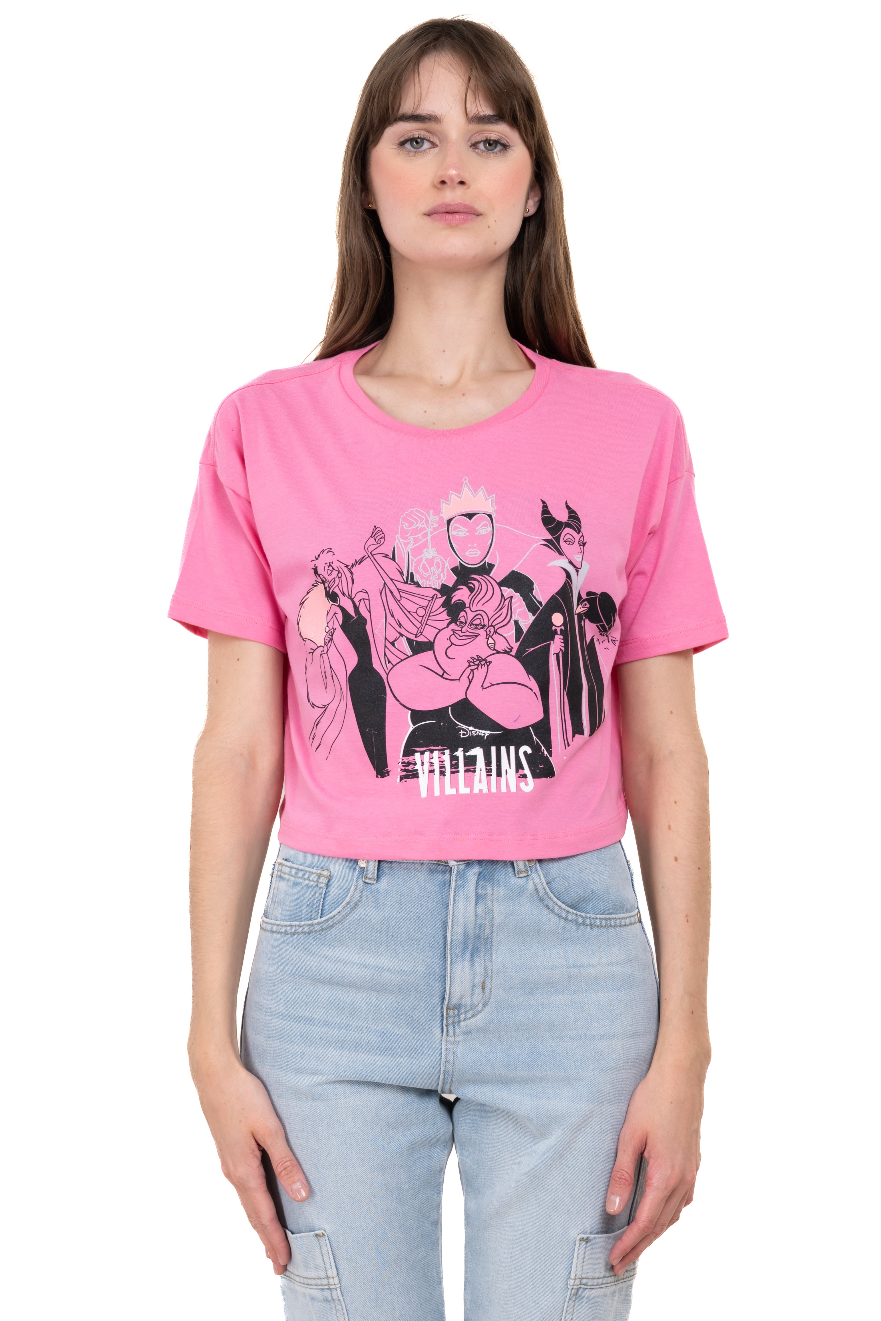Playera crop Disney villanas ROSA COMBO