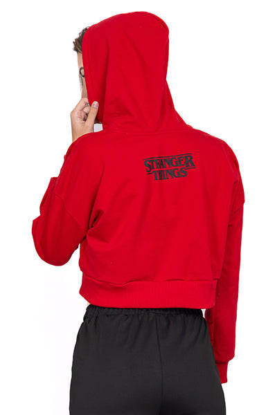 Sudadera crop hell fire X-MAS ROJO COMBO