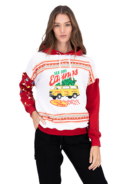 Sudadera x-mas stranger pizza BLANCO COMBO