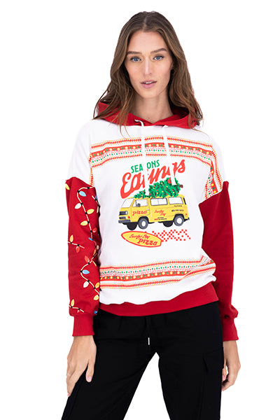 Sudadera x-mas stranger pizza BLANCO COMBO