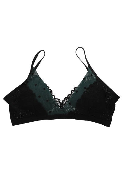 Bralette mesh puntos VERDE CAZADOR