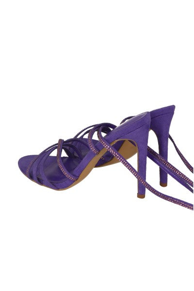 Tacón multitiras suede lace up MORADO