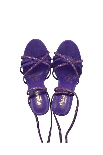 Tacón multitiras suede lace up MORADO