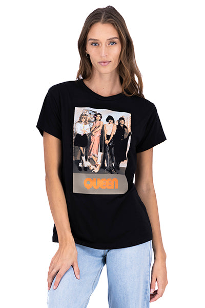 Playera manga corta Queen NEGRO COMBO