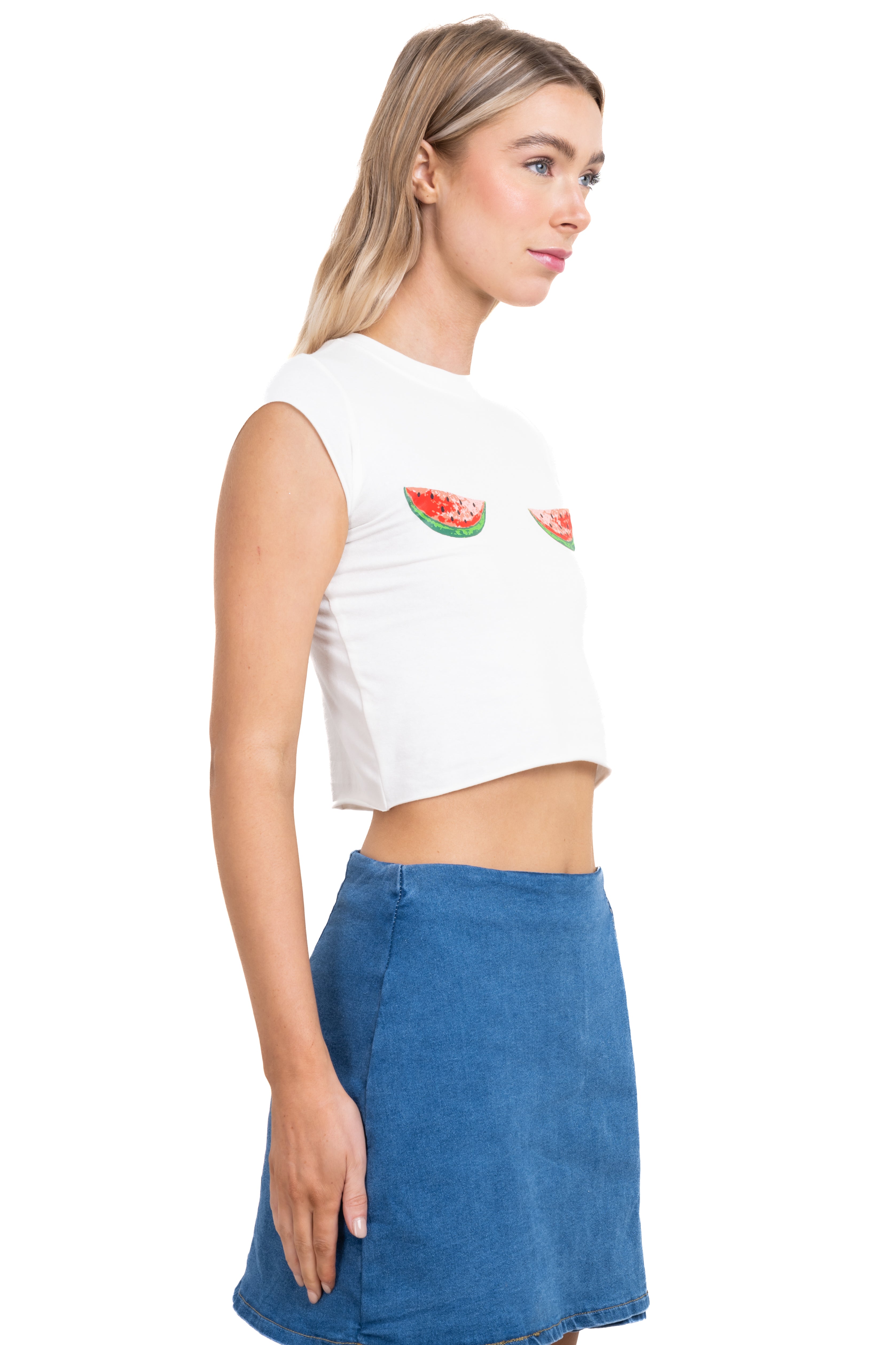 Top manga casquillo sandias HUESO COMBO