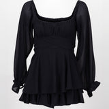 Romper mini manga larga mesh