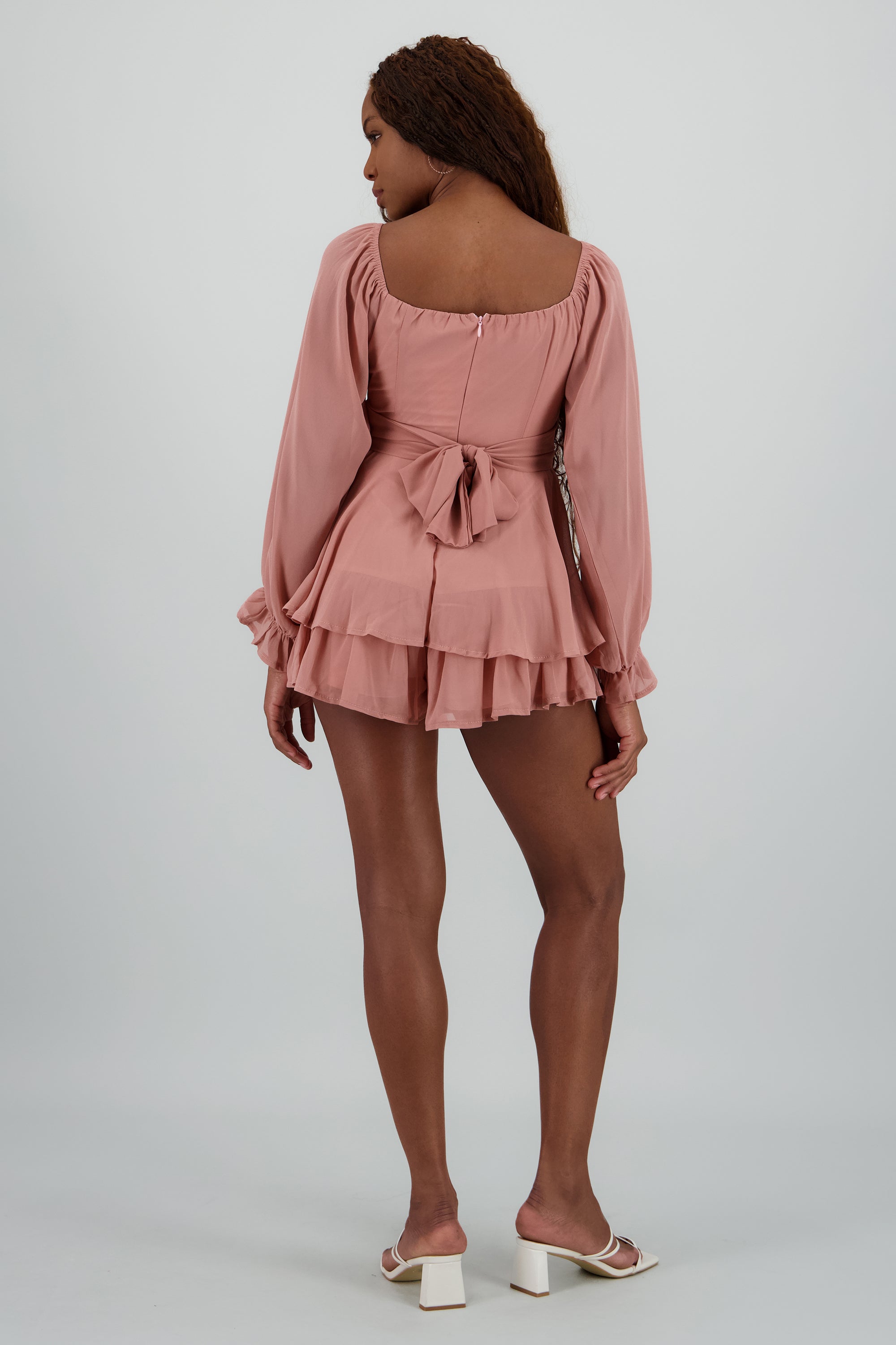 Romper mini manga larga mesh MALVA