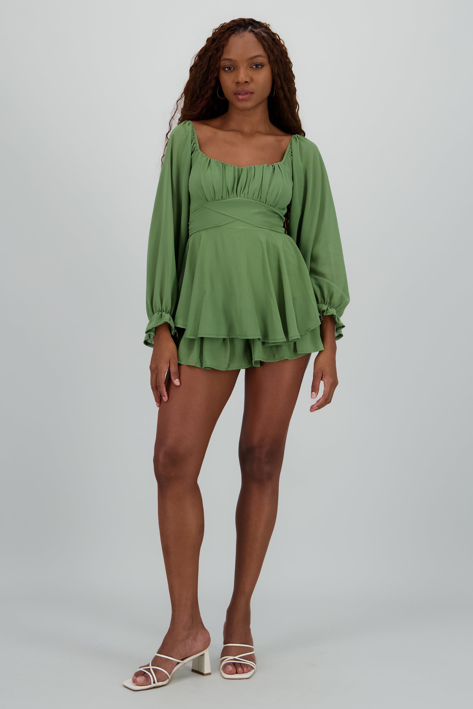 Romper mini manga larga mesh OLIVO