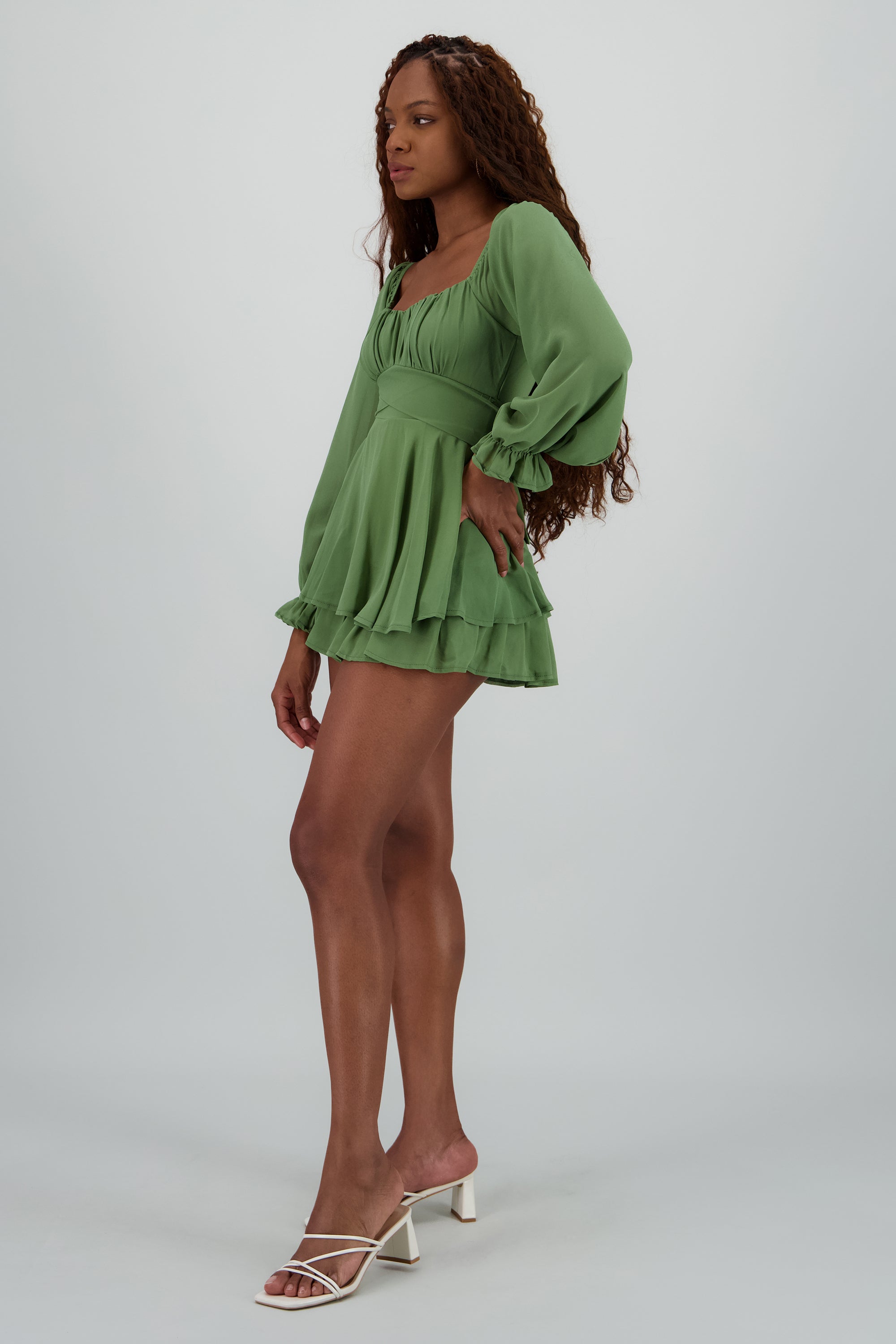 Romper mini manga larga mesh OLIVO