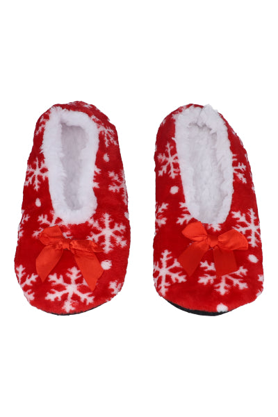 Pantucalcetas peluche navideñas ROJO