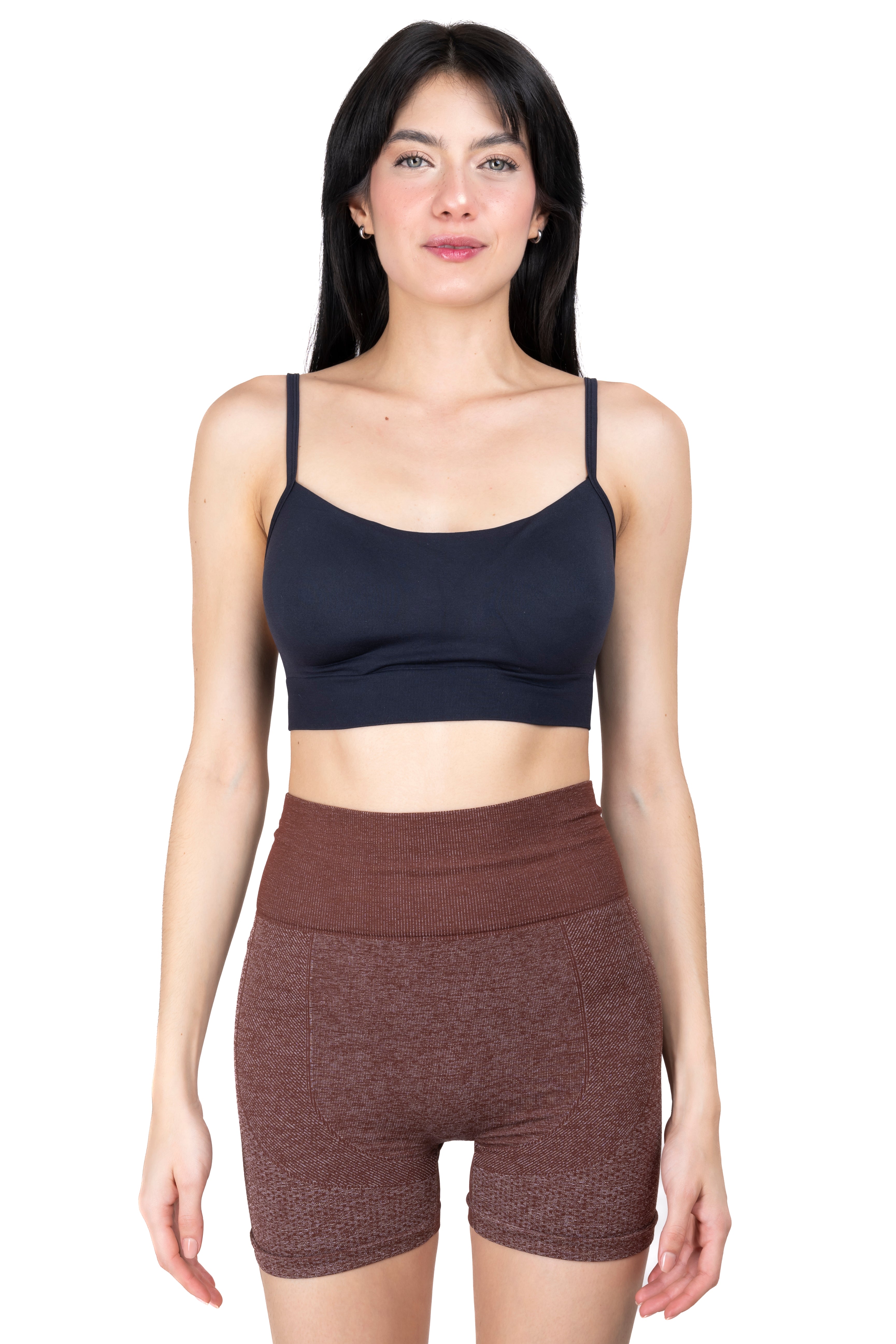 Top crop seamless copas NEGRO