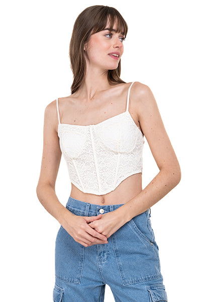 Top corset encaje copas
