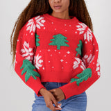 Sueter navideño copos y arboles