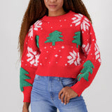 Sueter navideño copos y arboles