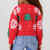 Sueter navideño copos y arboles