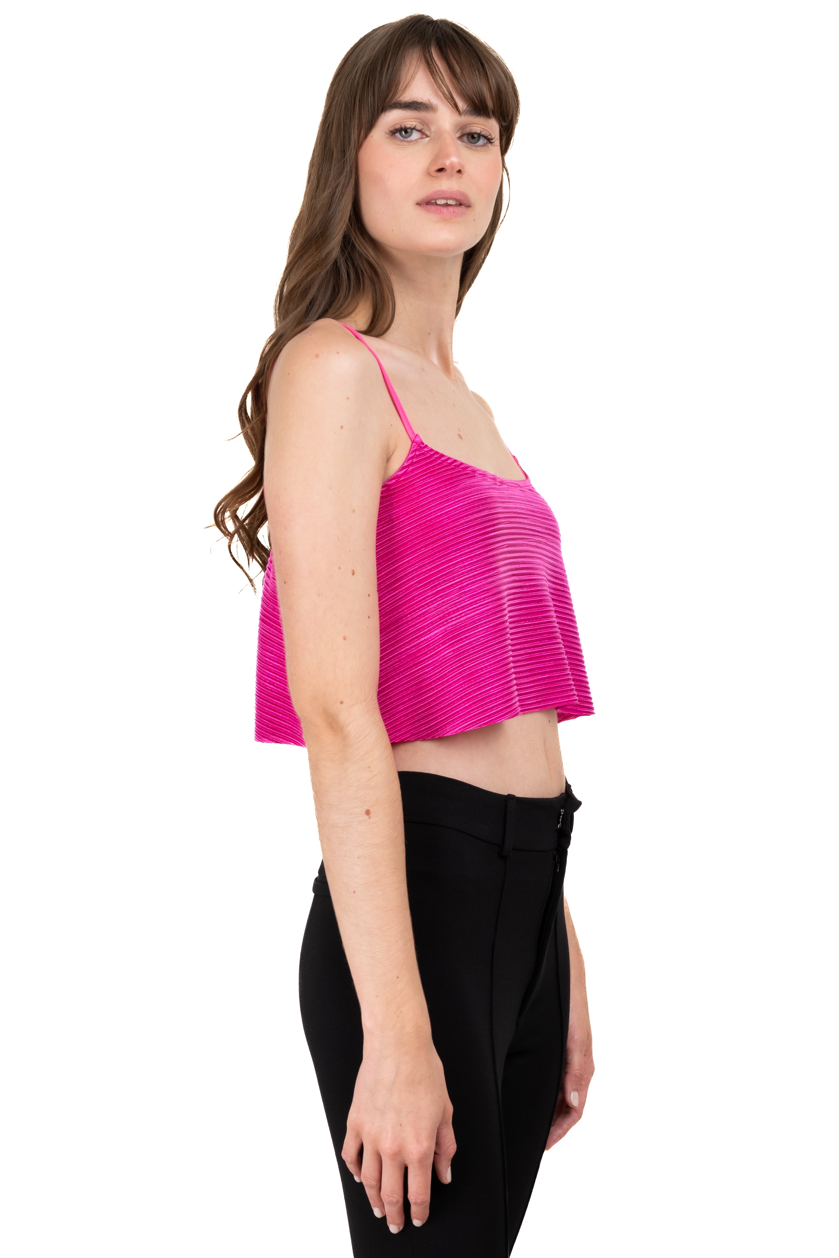 Top fluido cropped textura FIUSHA COMBO